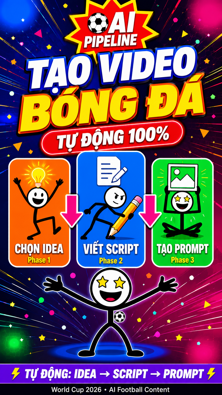 Chatbot làm nội dung Worldcup phong cách người que