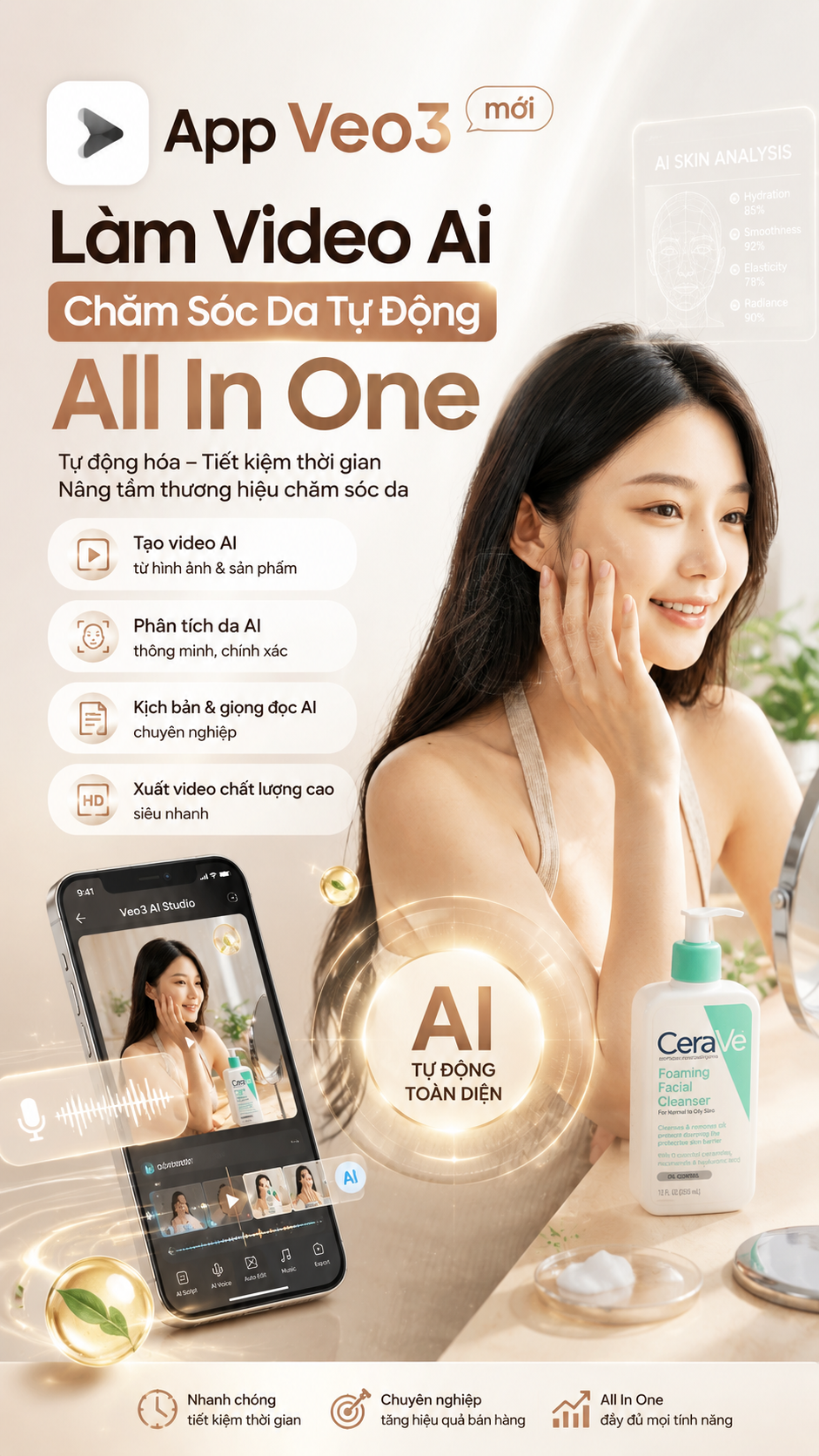 AUTO App Làm Video AI Skincare Tự Động- Veo 3