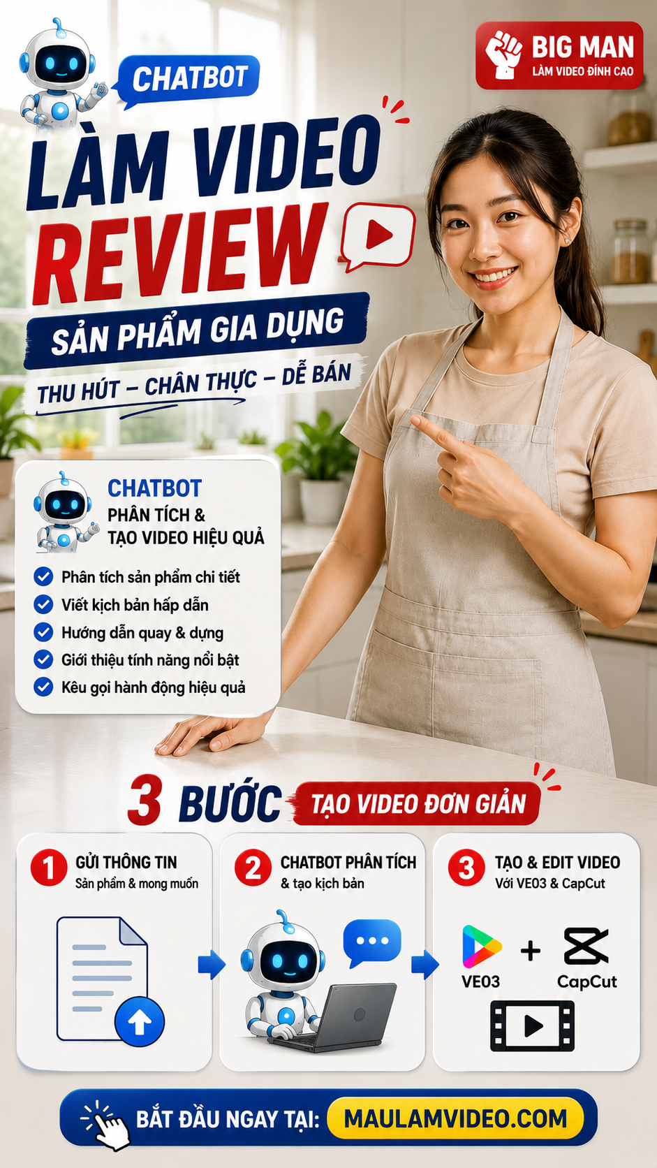 Workflow KOC ảo Review đồ gia dụng
